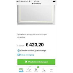Nieuw!! Spiegel 100x70 met led-verlichting en verwarming