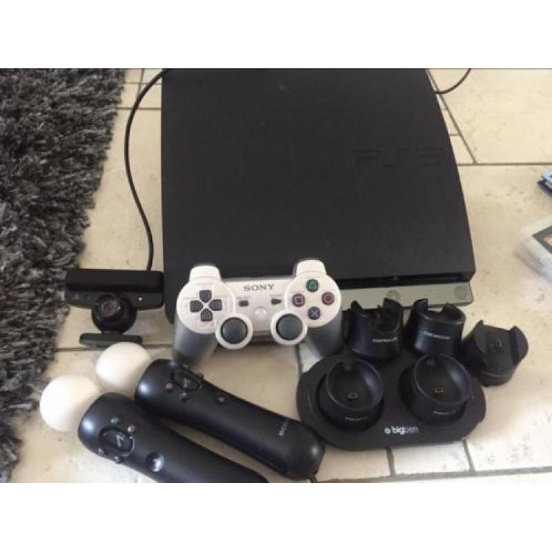 Ps3 slim met 1 Sony controller + 24 spellen en accesoires
