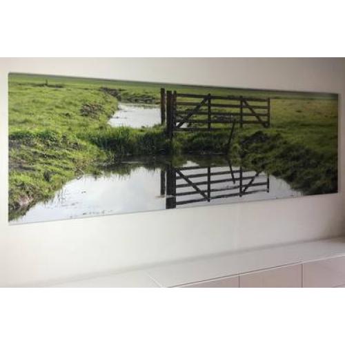 Foto verlijmd achter acrylaat 100x250 cm