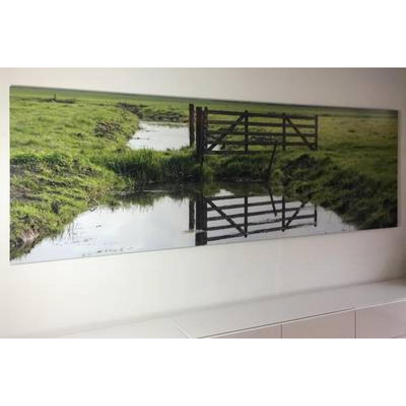 Foto verlijmd achter acrylaat 100x250 cm